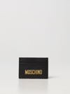 Moschino Golden Signature Black Card Case In Black