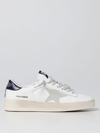 Golden Goose Stardan Sneakers With Ice-gray Suede Star And Glossy Black Leather Heel Tab In White