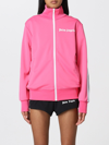 Palm Angels Pink Track Zip-up Sweatshirt In Fuchsia