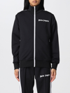 Palm Angels Black Striped Jersey Track Jacket In Black
