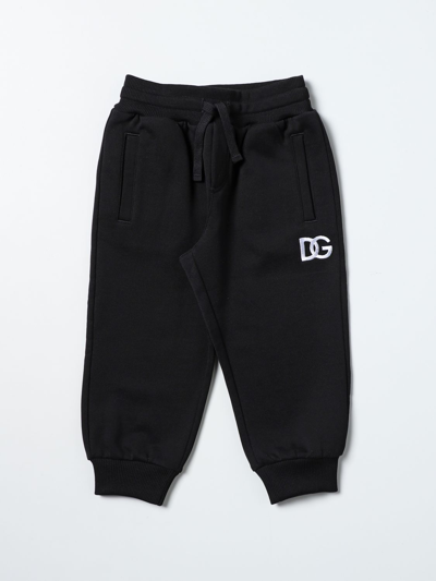 Dolce & Gabbana Kids' Jogging Trousers With Dg Logo In Black