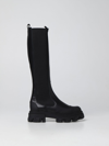 Ganni Black Cleated High Chelsea Boots In Black