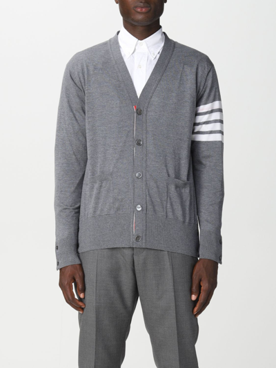 Thom Browne Cardigan In Merino Wool In Grey 1