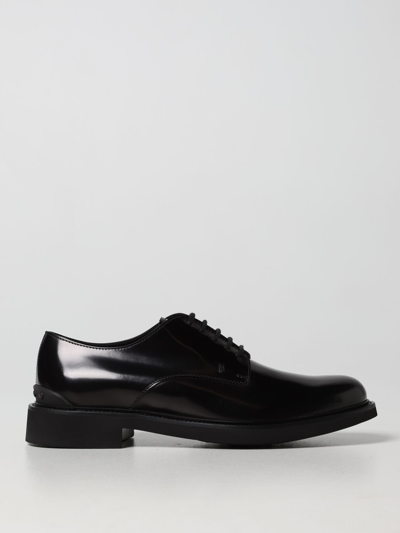 Tod's Brushed Leather Derby In Black