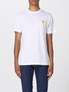 Versace White Crewneck T-shirt With Medusa Embroidery On The Front In Cotton Man In White