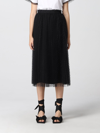 Red Valentino Redvalentino Dotted Tulle Midi Skirt In Black