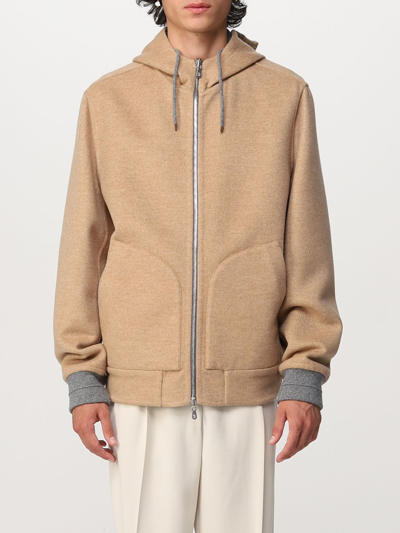 Brunello Cucinelli Double Cashmere Hoodie In Camel