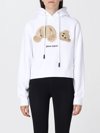 Palm Angels Sweatshirt With Characteristic Bear Print Featuring A Comfortable Fit That Embraces The Casual In White