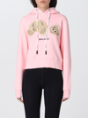 Palm Angels Bear Cotton Jersey Sweatshirt In Pink