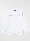 Balmain Cotton Sweatshirt With Logo In White