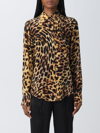 Stella Mccartney Leopard Silk Button-front Shirt In Multicolor