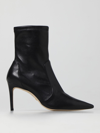 Stuart Weitzman Stuart Stretch Leather Stiletto Booties In Black