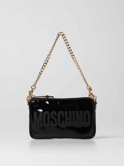 Moschino Couture Patent Leather Bag In Black