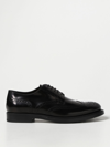 Tod's Brushed Leather Derby Shoes In Black