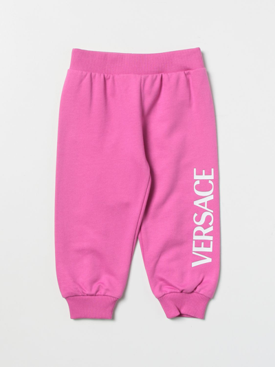 Young Versace Babies' Versace Kids Logo Sweatpants (6-36 Months) In Fuchsia