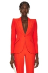 Alexander Mcqueen Notched-lapel Single-breasted Blazer In Lust Red