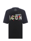 Dsquared2 Icon Splatter Print Jersey T-shirt In Nero