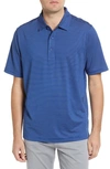 Cutter & Buck Forge Drytec Pencil Stripe Performance Polo In Tour Blue