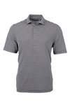 Cutter & Buck Virtue Eco Piqué Stripe Polo In Black