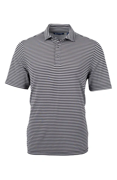 CUTTER & BUCK CUTTER & BUCK VIRTUE PIQUÉ STRIPE RECYCLED BLEND POLO
