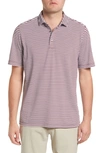 Cutter & Buck Virtue Piqué Stripe Recycled Blend Polo In Bordeaux