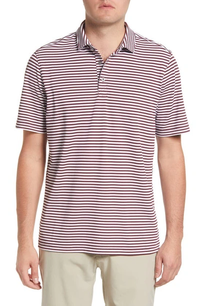 Cutter & Buck Virtue Piqué Stripe Recycled Blend Polo In Bordeaux