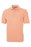 Cutter & Buck Virtue Eco Pique Stripe Recycled Mens Big And Tall Polo Shirt In Orange