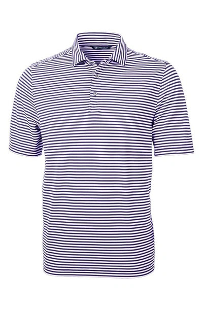 CUTTER & BUCK CUTTER & BUCK VIRTUE PIQUÉ STRIPE RECYCLED BLEND POLO