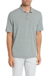 Cutter & Buck Virtue Piqué Stripe Recycled Blend Polo In Hunter