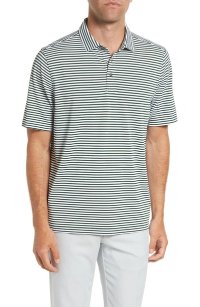 Cutter & Buck Virtue Piqué Stripe Recycled Blend Polo In Hunter