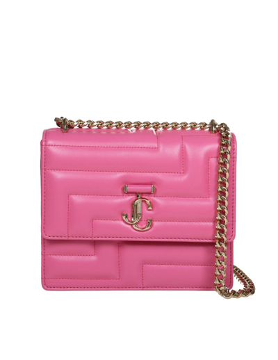 Jimmy Choo Varenne Shoulder Bag In Matelasse Leather In Pink