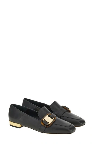 Ferragamo Women's Square Toe Buckle Loafers In Black