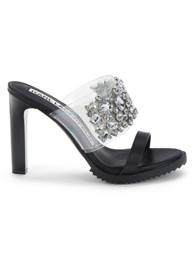 Karl Lagerfeld Women's Bedika Embellished Sandals Women's Shoes In Black