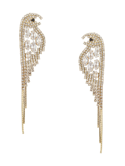 Eye Candy La Cz Scarlett Parakeet Dangle Earrings In Brass