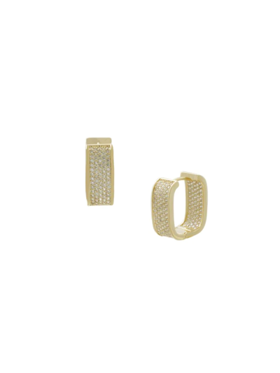 Jan-kou Women's 14k Goldplated & Cubic Zirconia Square Hoop Earrings In Brass