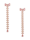 Eye Candy La Women's Luxe Sofia Goldtone & Cubic Zirconia Bow Drop Earrings In Brass