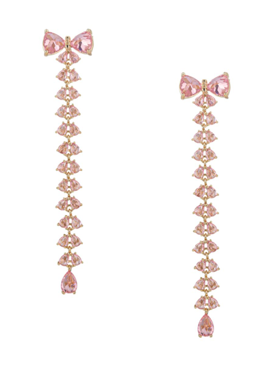 Eye Candy La Women's Luxe Sofia Goldtone & Cubic Zirconia Bow Drop Earrings In Brass