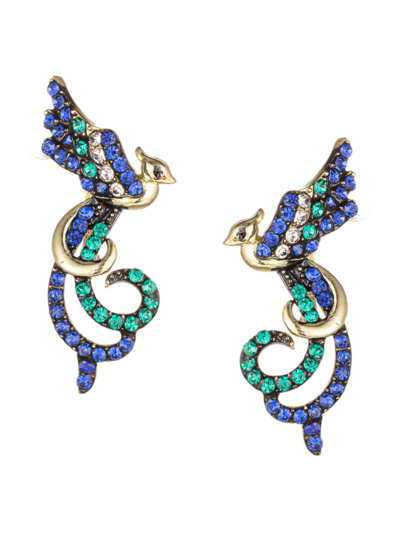 EYE CANDY LA WOMEN'S LUXE CUBIC ZIRCONIA BLUE BIRD DANGLE EARRINGS