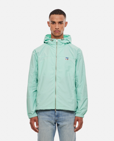 Maison Kitsuné Maison Kitsune' 'fox Head' Windbreaker In Clear Blue