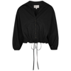 Cara Cara Hutton Black Cropped Cotton-poplin Blouse