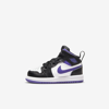 Jordan Babies' 1 Mid Infant/toddler Shoes In Black,white,dark Iris