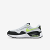Nike Air Max Systm Big Kids' Shoes In White,volt,pure Platinum,black