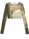Jean Paul Gaultier Graphic-print Stretch Cropped Top