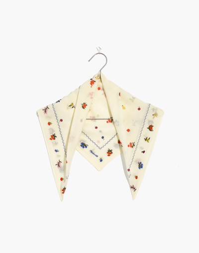 Madewell Embroidered Organic Cotton Bandana In Antique Cream