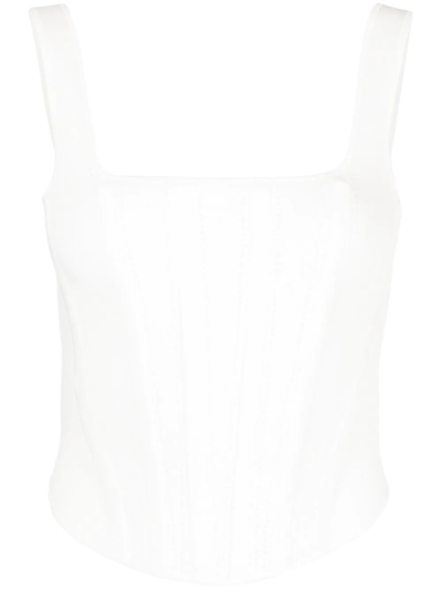 Dion Lee Pointelle Corset Top In White