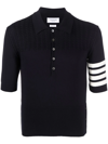 Thom Browne 4-bar Jersey Polo Shirt In Blau