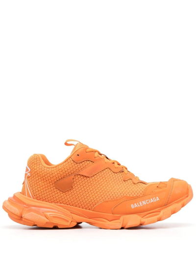 Balenciaga Logo-print Low-top Sneakers In Orange