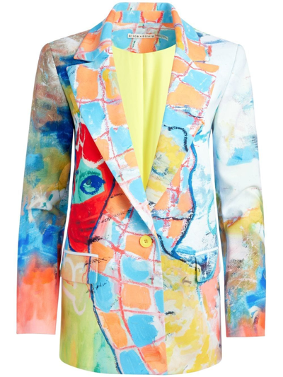 Alice And Olivia X Kidsuper Denny Printed Boyfriend Blazer In Colms Painting