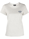 Apc Denise T-shirt With Logo Embroidery In Cream