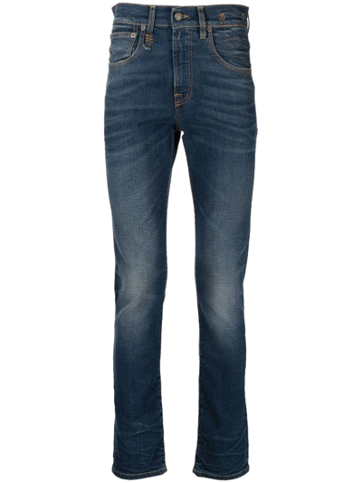 R13 Dark-wash Slim-fit Jeans In Blau